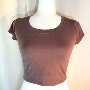 Brown crop shirt